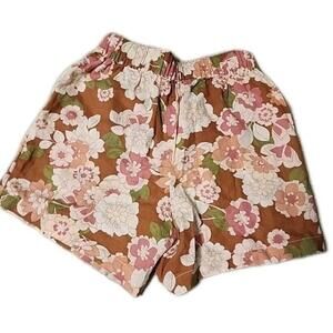 Casa Cabana Womens Linen Blend Pull On Short Boho Floowee Spring XS 4" Tropical